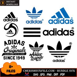 8 files of adidas logo designs bundle svg, brand svg