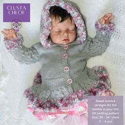 clusta chloe - kids knitting pattern. toddler jacket knitting tutorial.