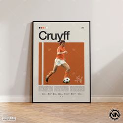 johan cruyff poster, netherlands footballer poster, soccer gifts, sports poster, football poster, soccer wall art, sport