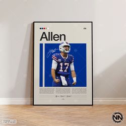 josh allen poster, buffalo bills poster, nfl poster, sports poster, nfl fans, football poster, nfl wall art, sports bedr