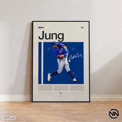 josh jung poster, texas rangers poster, baseball prints, sports poster, baseball player gift, baseball wall art, sports