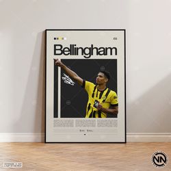 jude bellingham poster, borussia dortmund, soccer gifts, sports poster, football player poster, soccer wall art, sports