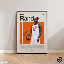 julius randle poster, new york knicks, nba poster, sports poster, mid century modern, nba fans, basketball gift, sports