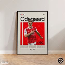 martin odegaard poster, arsenal fc poster, soccer gifts, sports poster, football player poster, soccer wall art, sports
