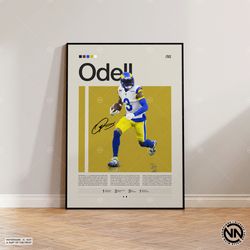 odell beckham jr poster, la rams print, super bowl, nfl poster, sports poster, football poster, nfl wall art, sports bed