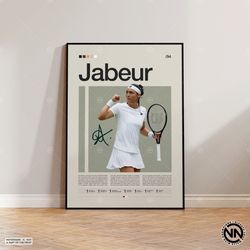 ons jabeur poster, tennis poster, motivational poster, sports poster, modern sports art, tennis gifts, minimalist poster