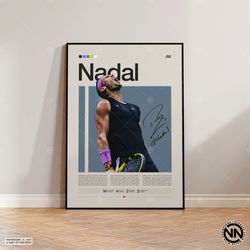 rafael nadal poster, tennis poster, motivational poster, sports poster, modern sports art, tennis gifts, minimalist post