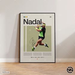 rafael nadal poster, tennis poster, motivational poster, sports poster, modern sports art, tennis gifts, minimalist post