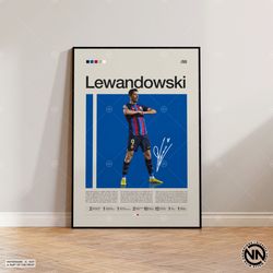 robert lewandowski poster, barcelona poster, soccer gifts, sports poster, football player poster, soccer wall art, sport