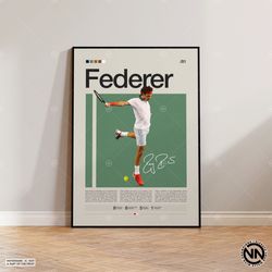 roger federer poster, tennis poster, motivational poster, sports poster, modern sports art, tennis gifts, minimalist pos