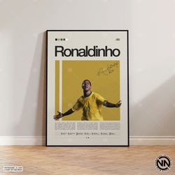 ronaldinho poster, brazil football poster, soccer gifts, sports poster, football player poster, soccer wall art, sports