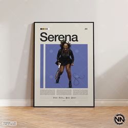 serena williams poster, tennis poster, motivational poster, sports poster, modern sports art, tennis gifts, minimalist p