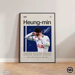 son heung-min poster, tottenham hotspur poster, soccer gifts, sports poster, football player poster, soccer wall art, sp