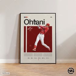 shohei ohtani poster, los angeles angels, baseball prints, sports poster, baseball player gift, baseball wall art, sport