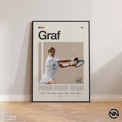 steffi graf poster, tennis poster, motivational poster, sports poster, modern sports art, tennis gifts, minimalist poste