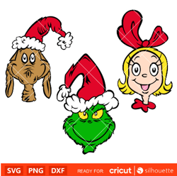 cindy lou who max grinch bundle svg christmas svg merry grinchmas svg retro grinch svg cricut silhouette vector cut file