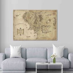 lord of the rings movie map, world map art canvas, antique map wall art, middle earth antique map 3d canvas, map wall de