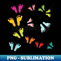 baby footprints and butterfly - trendy sublimation digital download - create with confidence