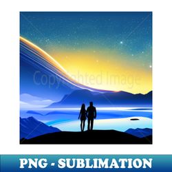 valentine wall art -  cosmic sunrise - unique valentine fantasy planet landsape - photo print canvas artboard print - high-quality png sublimation download - capture imagination with every detail