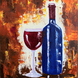 handmade painting "red wine" oil on canvas