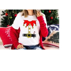 elf christmas tuxedo shirt, santa's helper shirt, matching family shirt, costume jumbo print photo shirt, presents chris