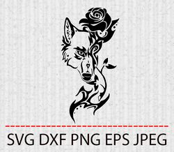 wolf svg,png,eps cameo cricut design template stencil vinyl decal tshirt transfer iron on