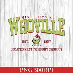 vintage christmas whoville university est 1957 png, christmas gift, xmas party png, christmas family gift, christmas png