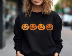 Halloween Pumpkin Sweatshirt, Fall Sweater, Spooky Pumpkin Shirt