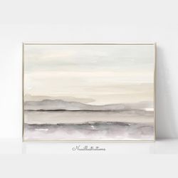 beige landscape wall art watercolor printable minimalist neutral abstract landscape download digital print a