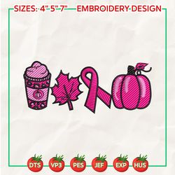 in october we wear embroidery designs, cancer awareness embroidery designs, breast cancer embroidery designs, pink ribbon embroidery designs