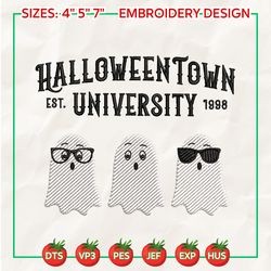halloween town university embroidery design, hello spooky embroidery file, spooky halloween embroidery design