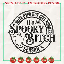 spooky halloween embroidery machine file, spooky bitch embroidery design, hello spooky embroidery design