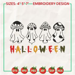 magic mushroom ghost embroidery design, scary spooky embroidery machine design, spooky halloween embroidery file