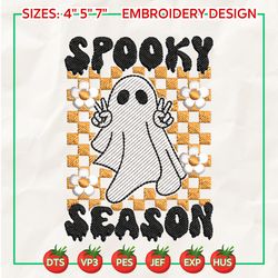 stay spooky embroidery machine file, spooky halloween embroidery design, spooky season embroidery design