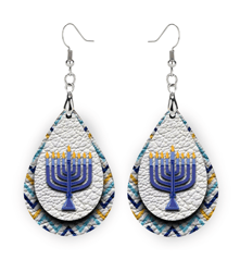 menorah earrings - hanukkah candle dangle earrings - jewelry for hanukkah