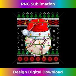 ugly xmas baseball sweater style lighting baseball christmas tank - crafted sublimation digital download - lively and captivating visuals