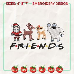 christmas embroidery designs,  friend embroidery designs, christmas movies character embroidery, rudolf red nose embroidery
