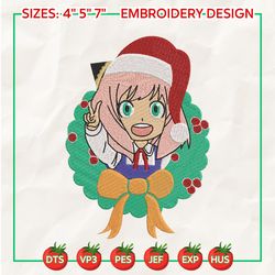 christmas embroidery designs, anime embroidery designs, inspired anime embroidery designs, christmas anime designs