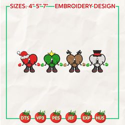 christmas embroidery designs, christmas bad bunny embroidery, una christmas designs, merry xmas embroidery files