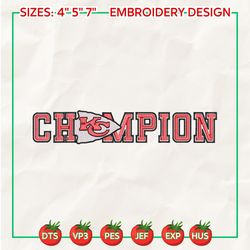 super bowl champion logo embroidery design, nfl kansas city chiefs football logo embroidery design, famous football team embroidery design, football embroidery design, pes, dst, jef, files