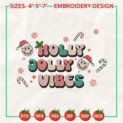 retro christmas embroidery designs, holly jolly vibes designs , merry christmas embroidery, winter embroidery files