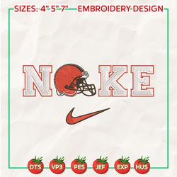 nike nfl cleveland browns logo embroidery design, nike nfl logo sport embroidery machine design, famous football team embroidery design, football brand embroidery, pes, dst, jef, files
