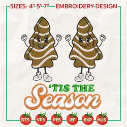 tis the season embroidery, christmas tree cake embroidery designs, christmas embroidery designs, christmas embroidered