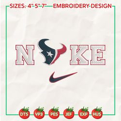 nike nfl houston texans logo embroidery design, nike nfl logo sport embroidery machine design, famous football team embroidery design, football brand embroidery, pes, dst, jef, files