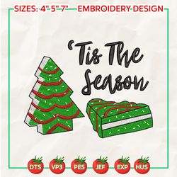 christmas tree cake embroidery designs, christmas embroidery designs, christmas embroidered, tis the season embroidery