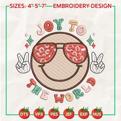 retro christmas embroidery designs, joy to the world designs , merry christmas embroidery, winter embroidery files
