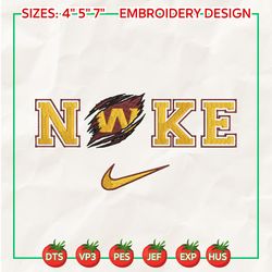 nike nfl washington commanders logo embroidery design, nike nfl logo sport embroidery machine design, famous football team embroidery design, football brand embroidery, pes, dst, jef, files