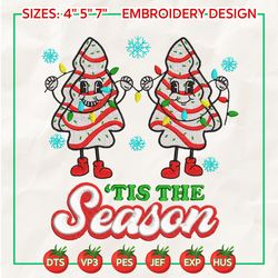 tis the season embroidery, christmas tree cake embroidery designs, christmas embroidery designs, christmas embroidered