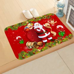 welcome the holidays with a santa claus christmas door mat!