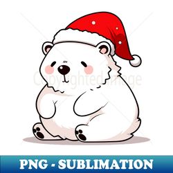 cute cartoon bear wearing santa hat christmas bear new year bear - png sublimation digital download - enhance your apparel with stunning detail